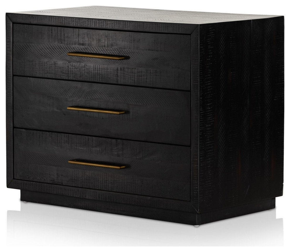 Suki Large Nightstand-Burnished Black - Transitional - Nightstands And ...