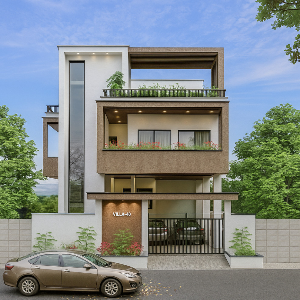 Inspiration for a modern exterior in Pune.