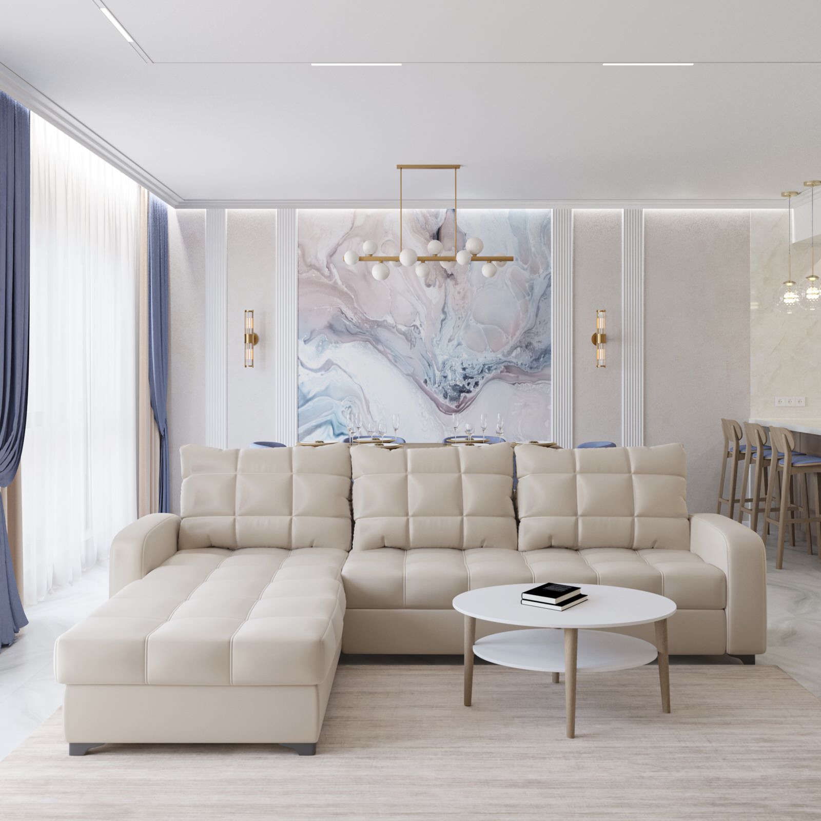 Гостиная в доме в  ЖК Хрустальный парк