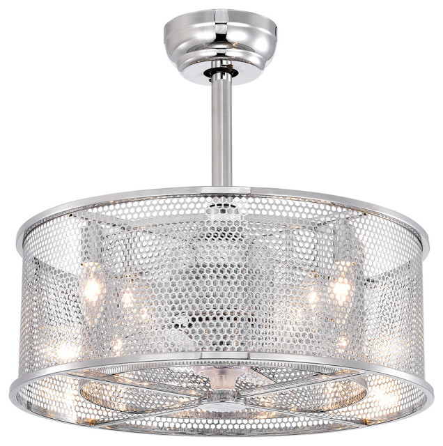 Jeni Chrome 20 Inch 3 Blade Fandelier Transitional Ceiling Fans By Warehouse Of Tiffany Houzz