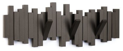 Sticks 5-Hook Wall Rack, Espresso