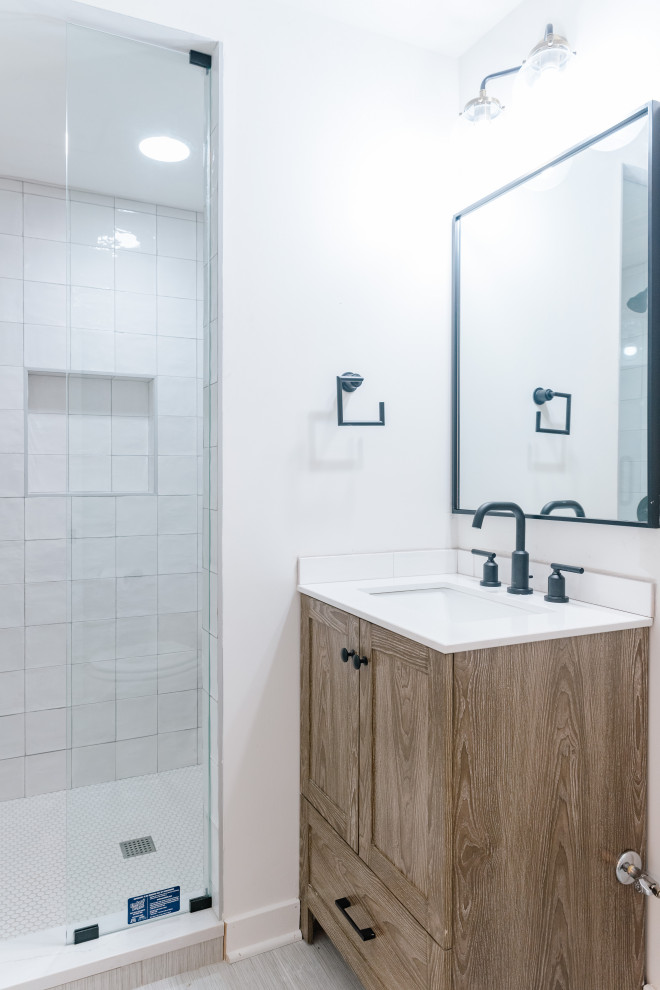 Inspiration for a transitional bathroom remodel in Omaha