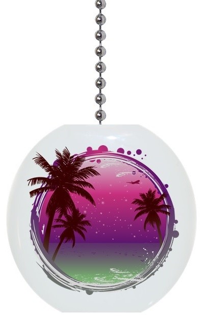 Pink Purple Tropical Sunset Ceiling Fan Pull