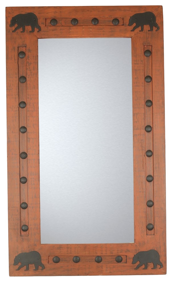 Bears Wild Rustic Mirror Rustic Wall Mirrors by Mexican Imports