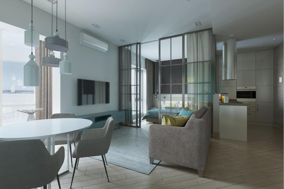 Современное пространство с элементами минимализма