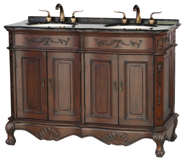 50 Inch Antique Style Double Sink, 50 Inch Vanity