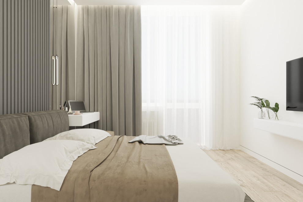 Спальня небольшая в стиле минимализм