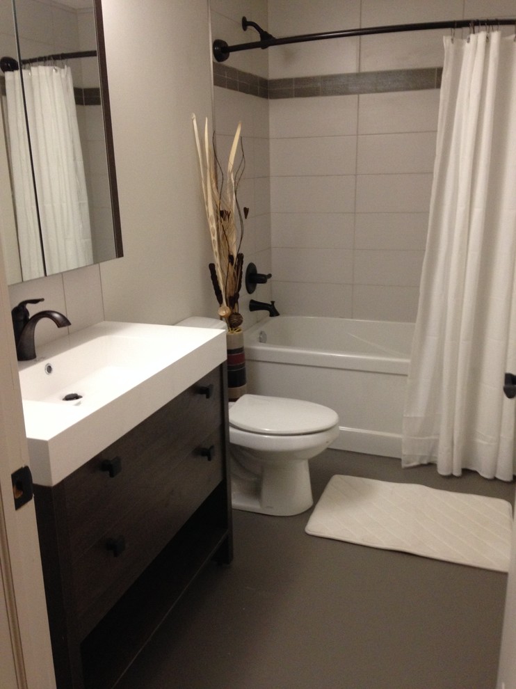 Transitional home design photo in Edmonton