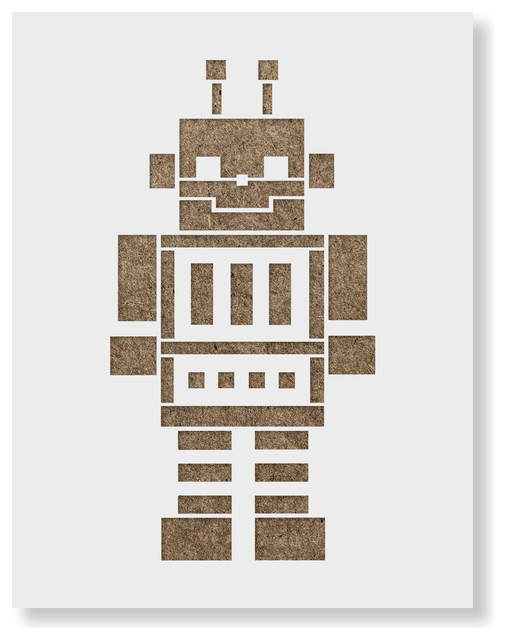Robot Stencil on Reusable Mylar for Crafts - Contemporary - Wall ...