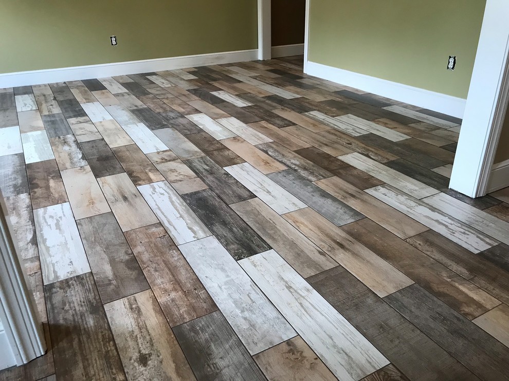 Inspiration for a modern dining room remodel in Cleveland