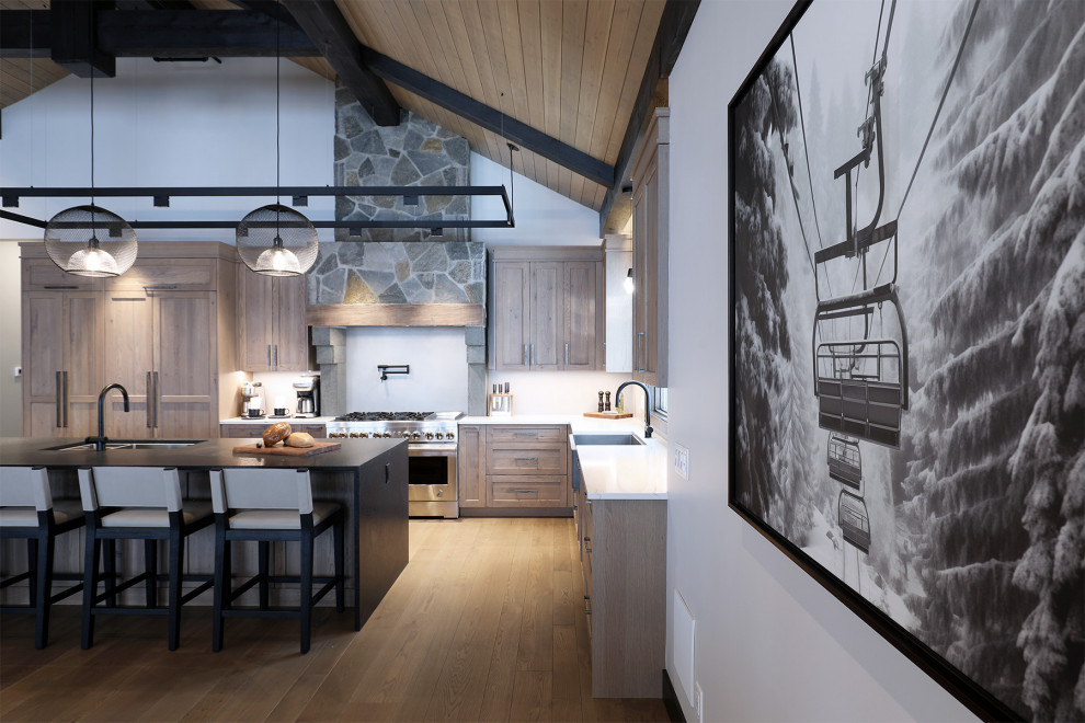 Inspiration for a rustic kitchen remodel in Vancouver