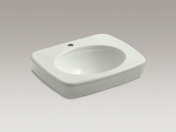 KOHLER Bancroft(R) pedestal bathroom sink bowl with single faucet hole ...