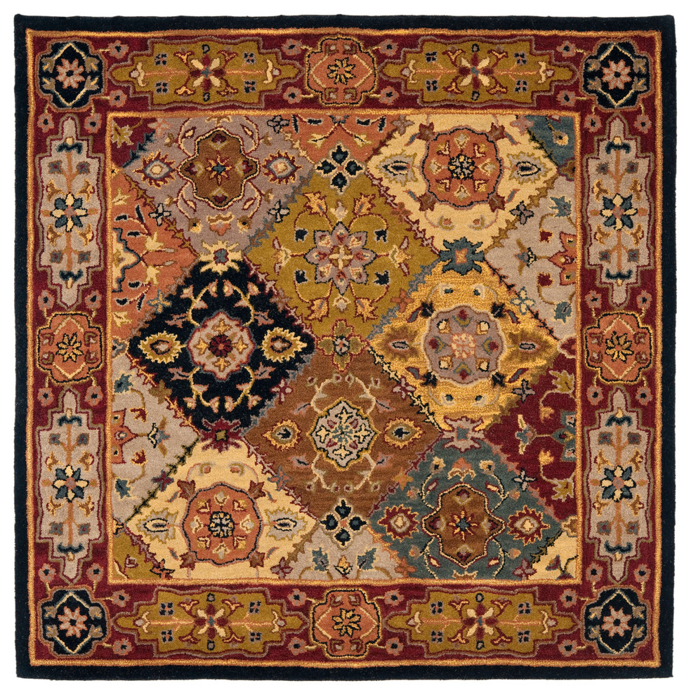 Safavieh Heritage Collection HG512 Rug, Multi/Red, 4' Square