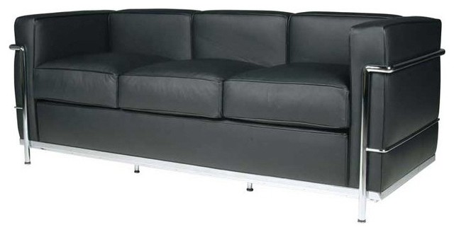 Cube Le Corbusier Black Leather Sofa