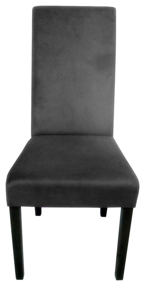 Medan Dining Chair, Charcoal Gray Velvet