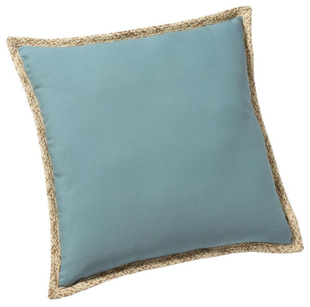 Outdoor Synthetic Trim Pillow, Fresca Blue