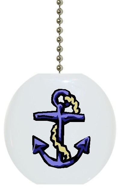 Nautical Anchor Ceiling Fan Pull Chain Antiqued Brass Ball Chain Light Pull NEW 