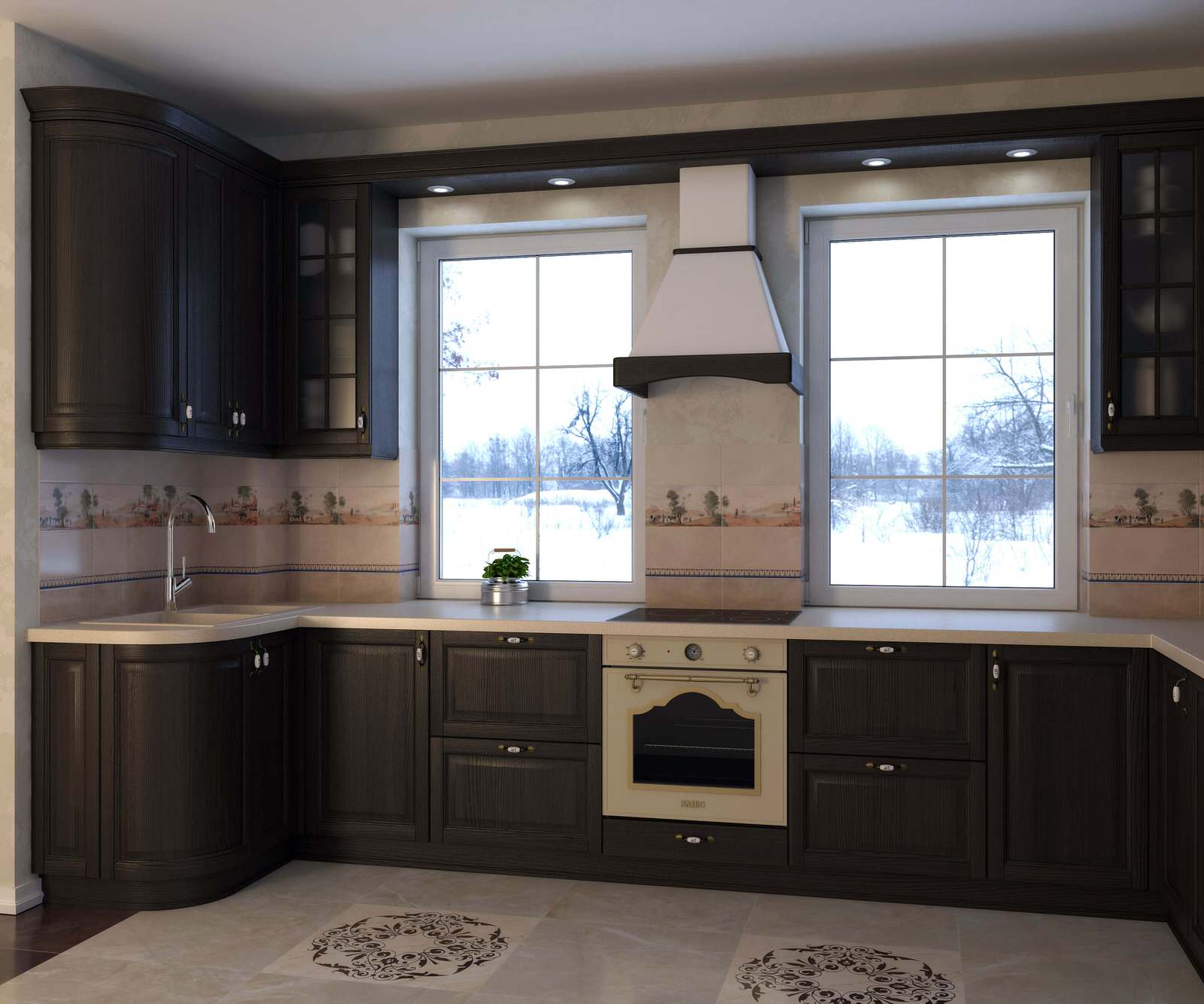 Кухня в загородном доме