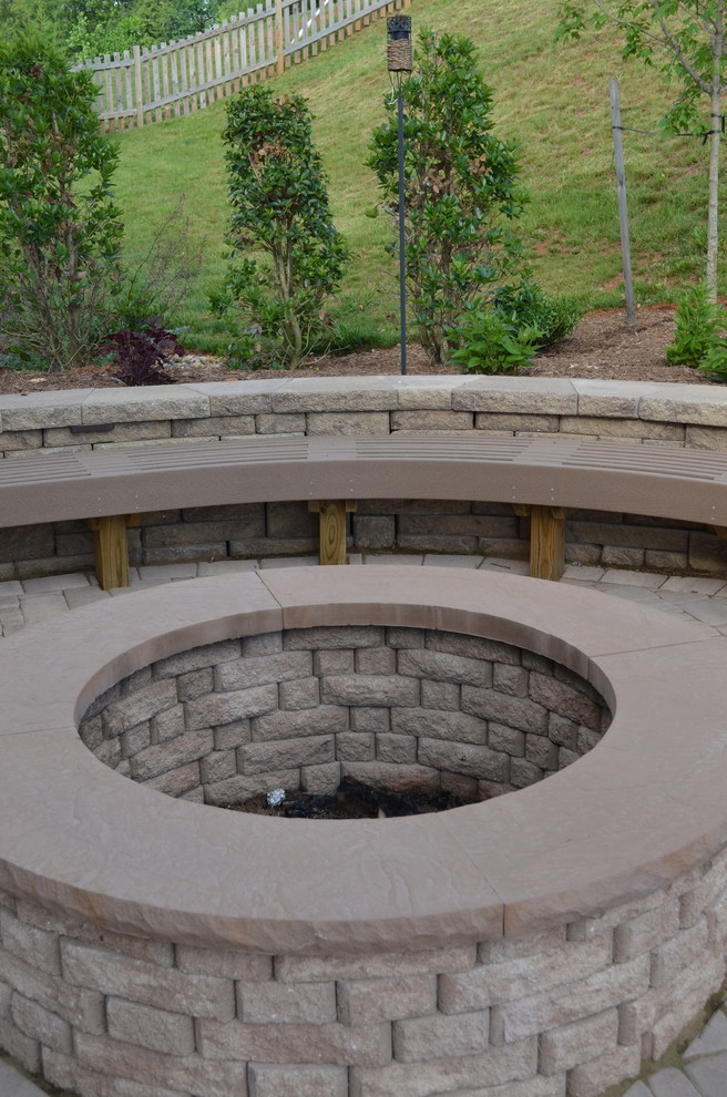 Patio - small traditional backyard concrete paver patio idea in DC Metro