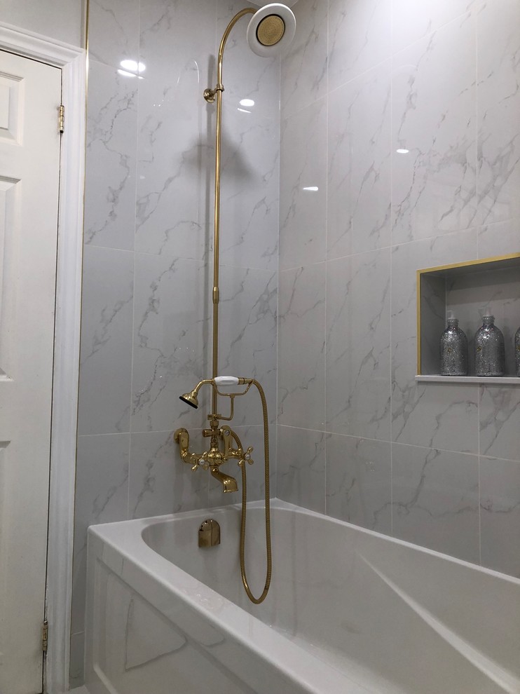 White and Gold Bathroom