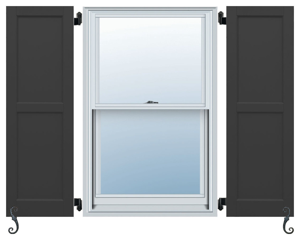 18"W Classic 2 Equal Flat Panel, Panel Shutters, 30" Height Exterior
