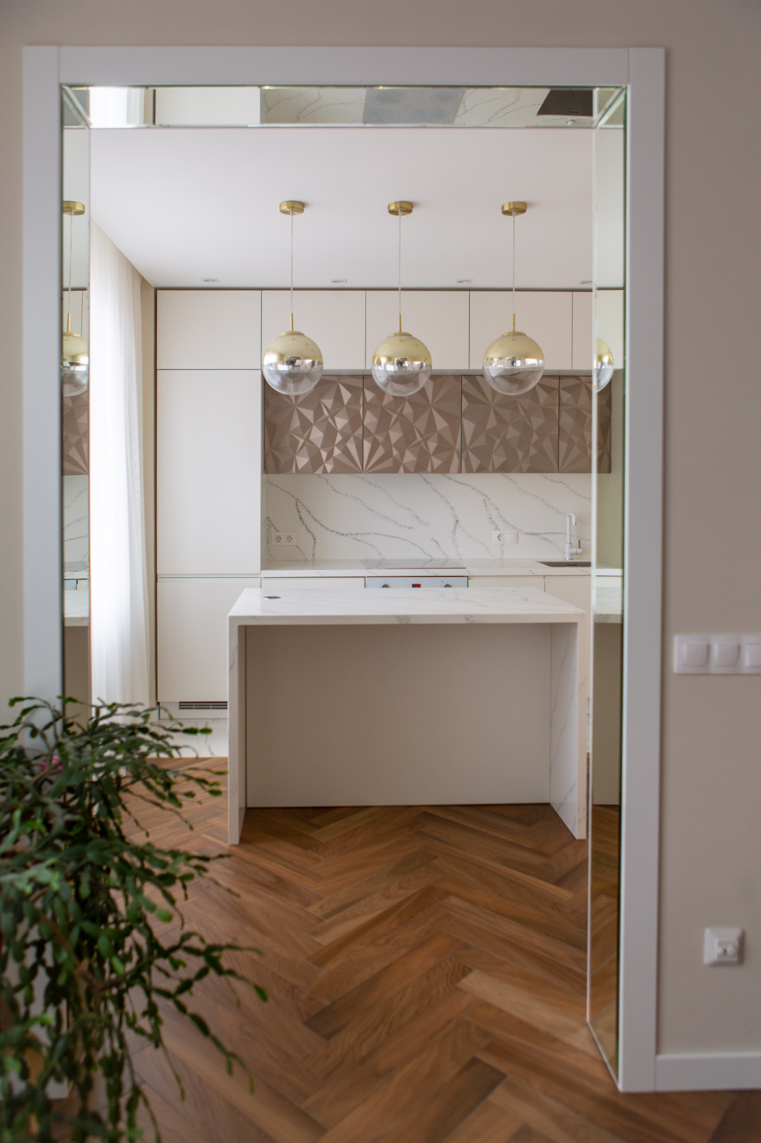 Кухня-гостиная с 3D-фасадами