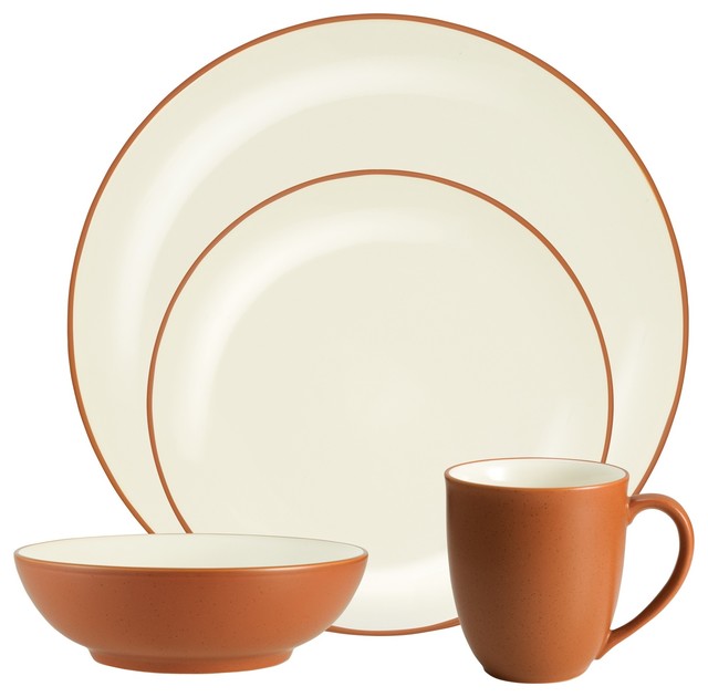 Noritake Colorwave Terra Cotta Coupe 48 Piece Set, Service for 12