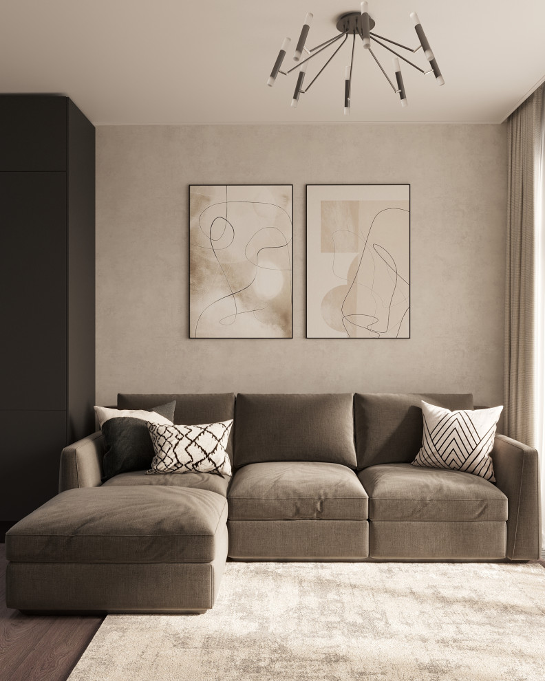 Кухня-гостиная из проекта "Аллея парк" г. Сочи