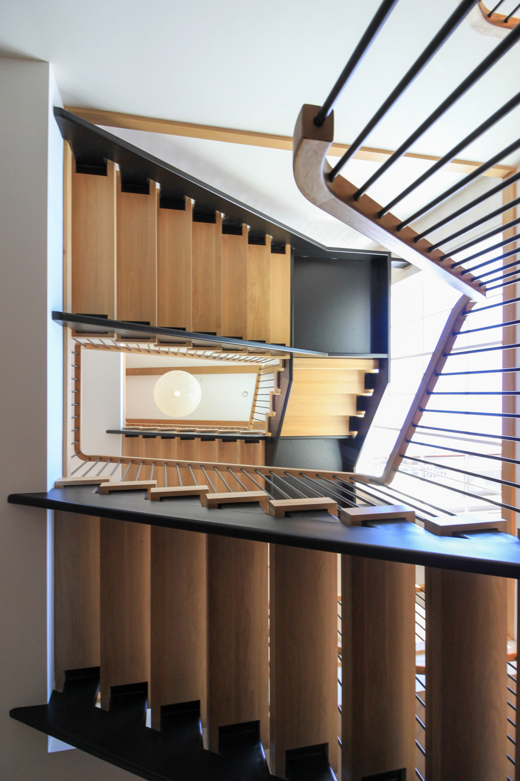 96_Dramatic cantilevered no-riser staircase, Bethesda, MD 20814