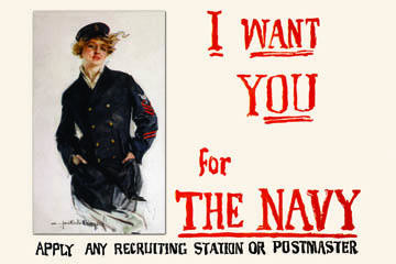 I want you for the Navy Apply any recruiting station or postmaster 28x42 Giclee