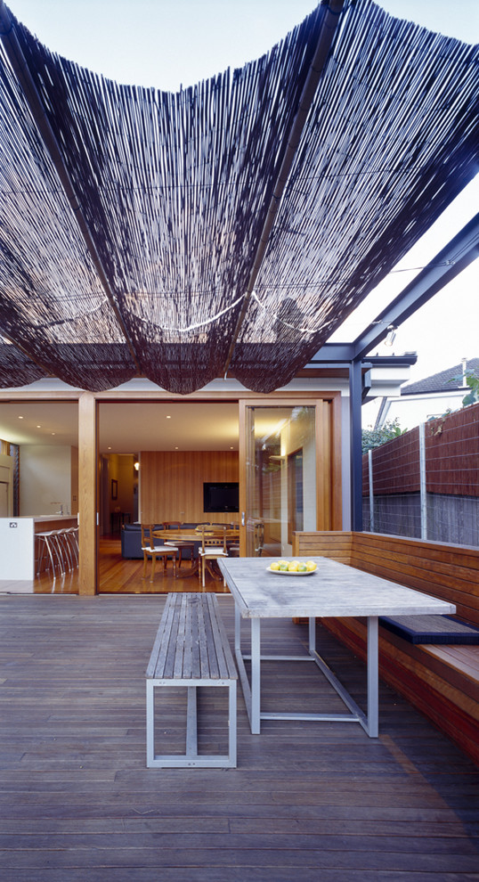Inspiration for a contemporary deck in Sydney with a pergola.