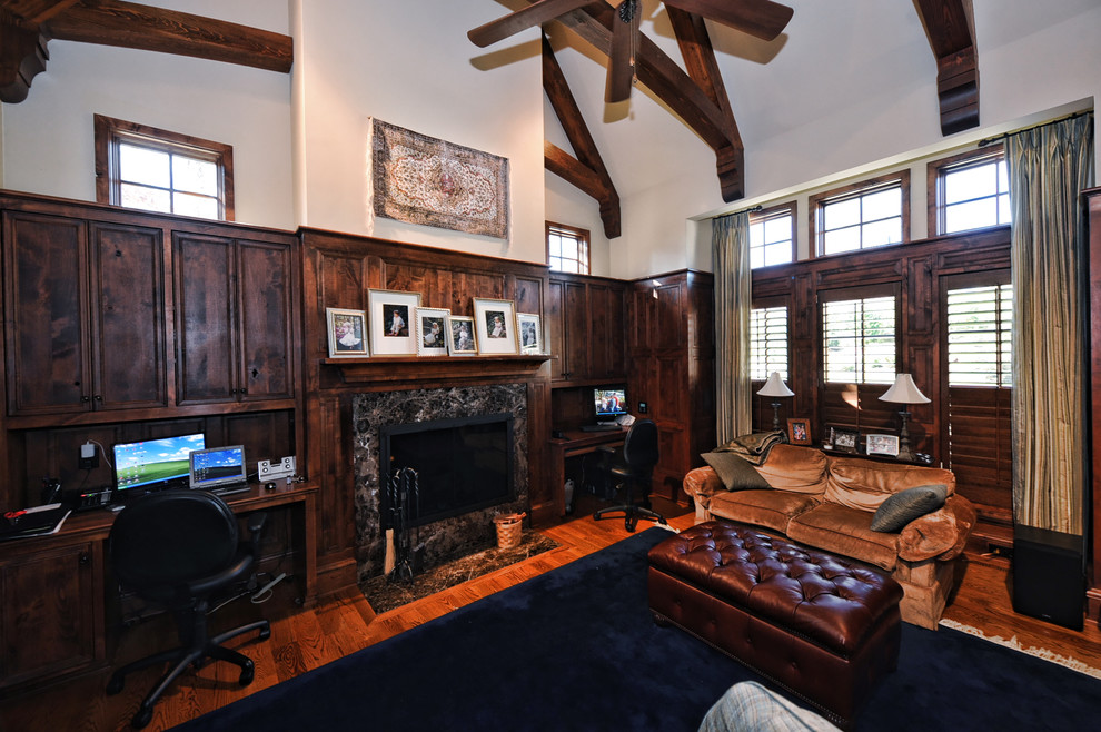 English Tudor Traditional Home Office Charlotte by Benham Builders