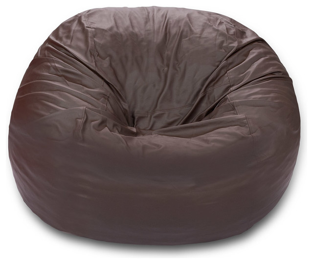 6 Comfy Sack Memory Foam Bean Bag Chair Brown Faux Leather
