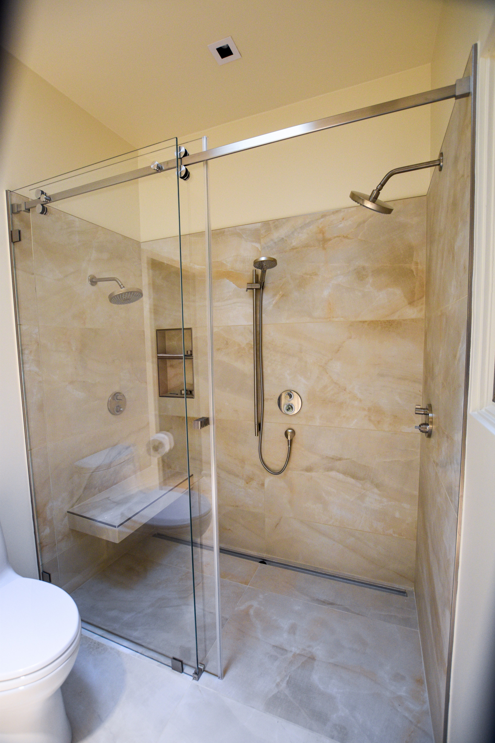 Modern Marble Walk In Shower