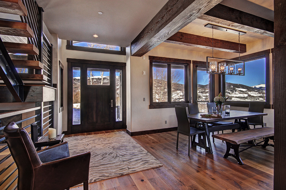 Transitional dining room photo in Denver