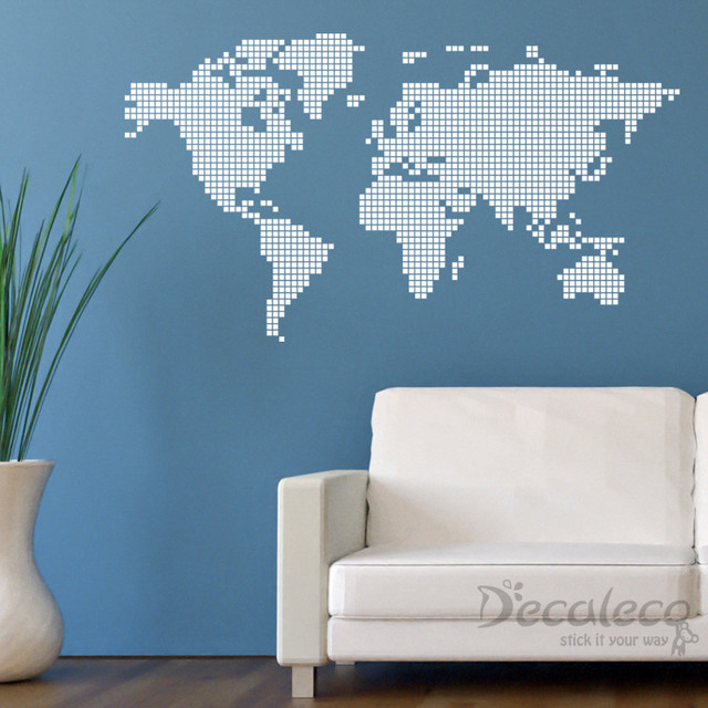 SQUARED World Map Vinyl Wall Decal