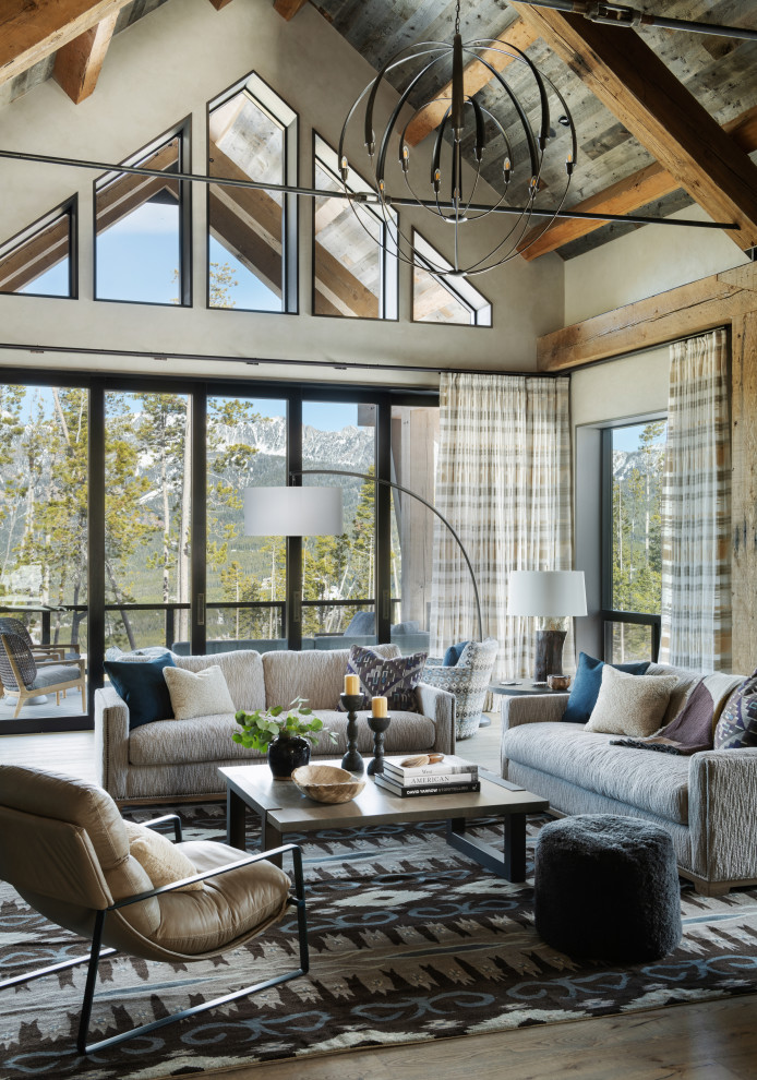 Inspiration for a rustic living room remodel in Other