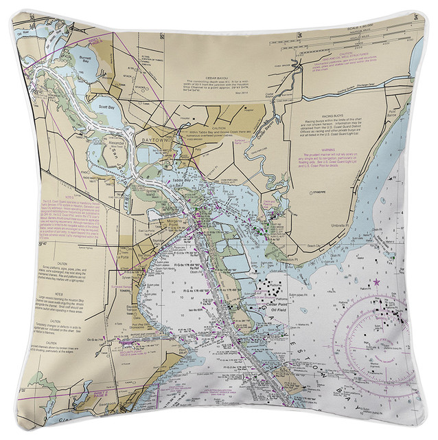 Baytown, TX Nautical Chart Pillow