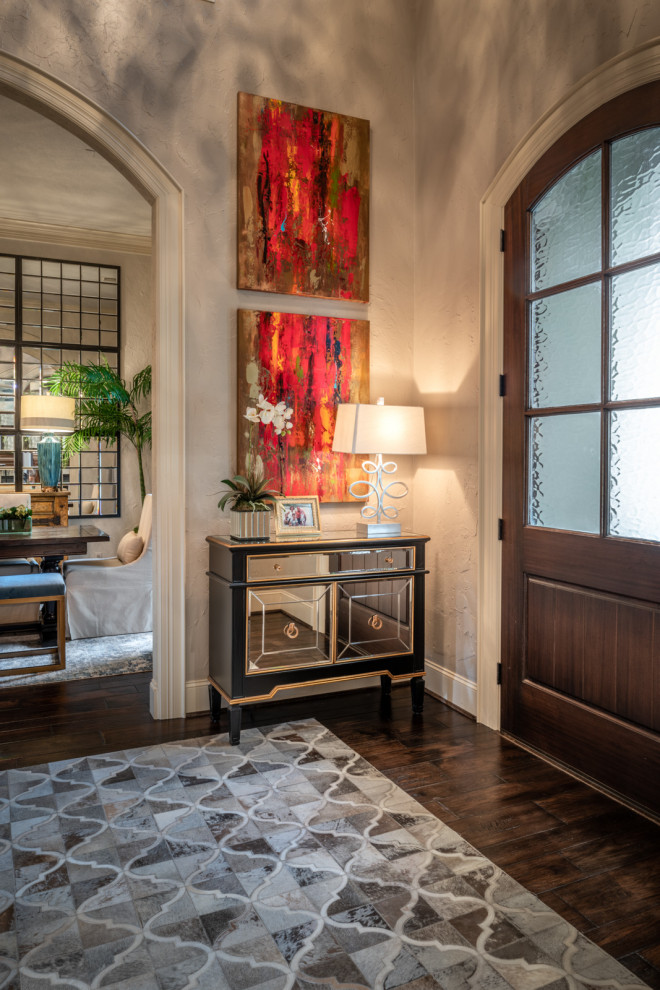 Entryway - transitional entryway idea in Houston