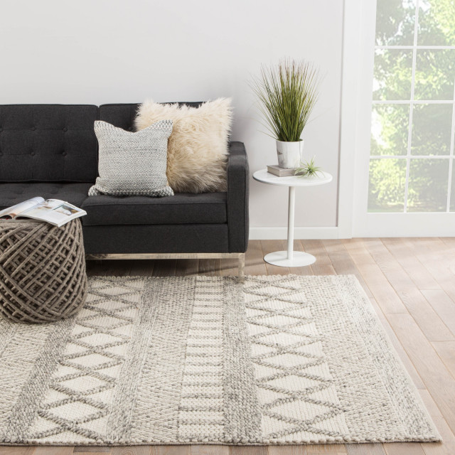 Jaipur Living Sandhurst Handmade Geometric Gray White Area Rug Gray White Area Rug