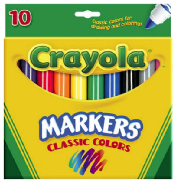 Crayola 58-7722 Broad Tip Coloring Marker, 10 Count
