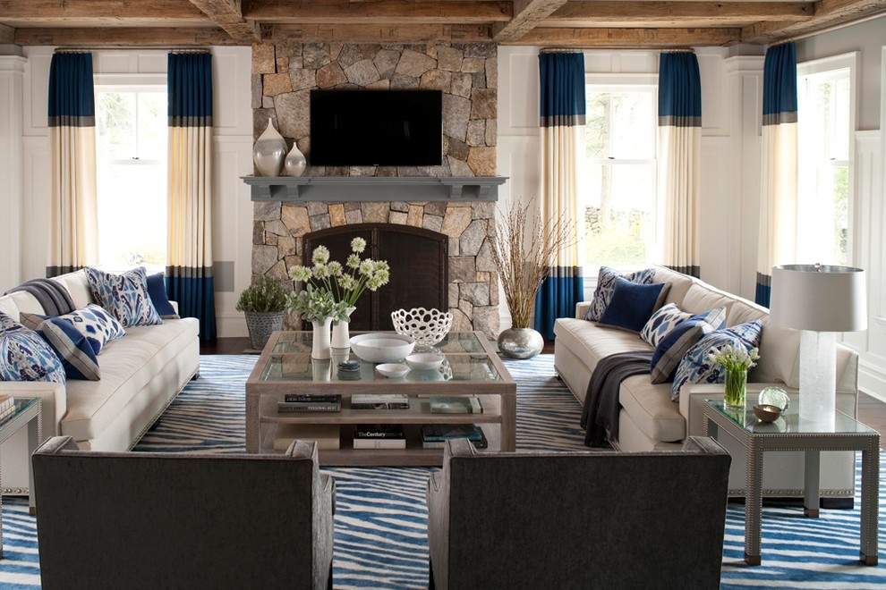 Design ideas for a contemporary family room in New York.
