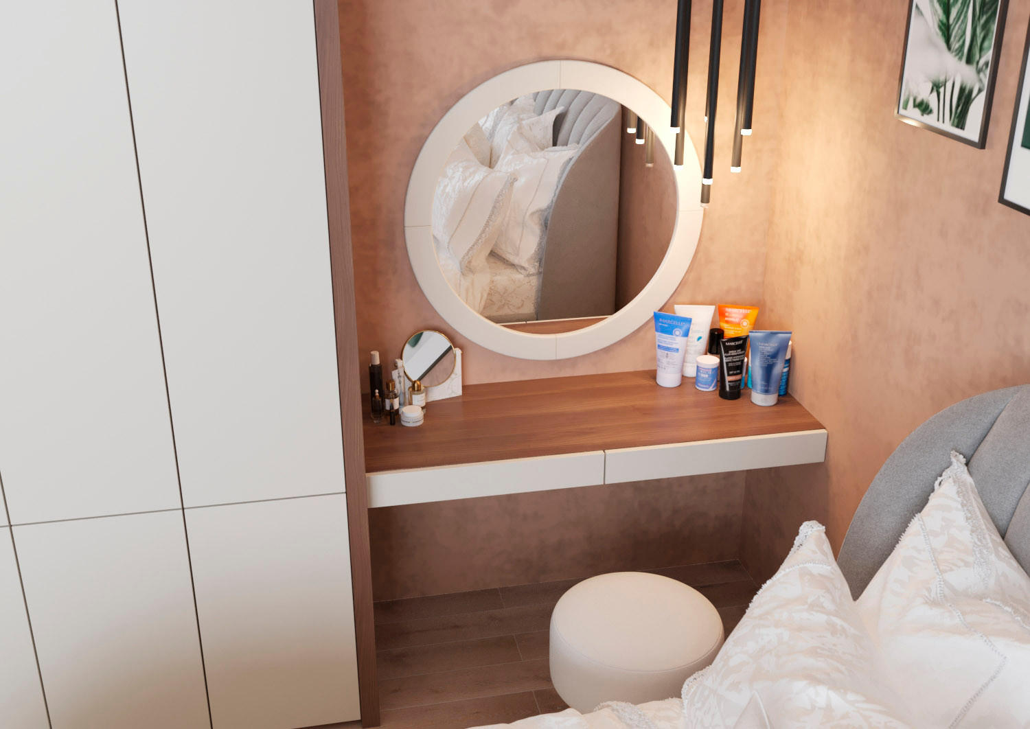 Спальня в светлый тонах