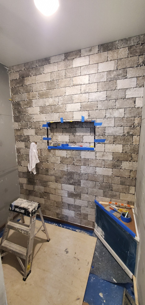 Custom shower in progress