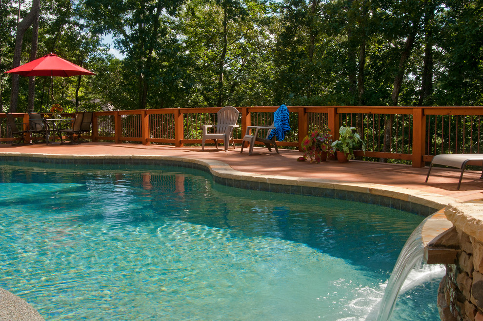 Transitional backyard deck photo in Atlanta