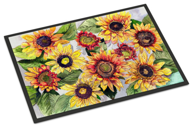 8766Jmat Sunflowers Indoor Or Outdoor Mat, 24"x36", Multicolor