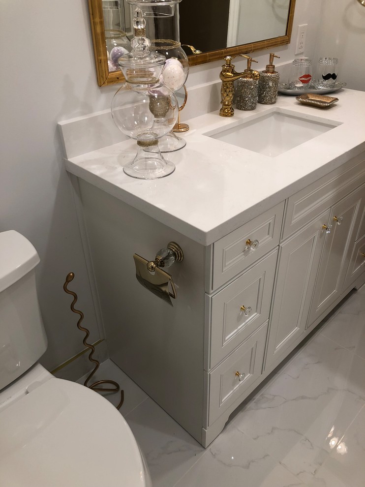 White and Gold Bathroom