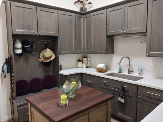 Custom, in-cabinet dish drying rack. Water drips directly into the sink. -  Transitional - Kitchen - Seattle - by Genay Bell Interior Design