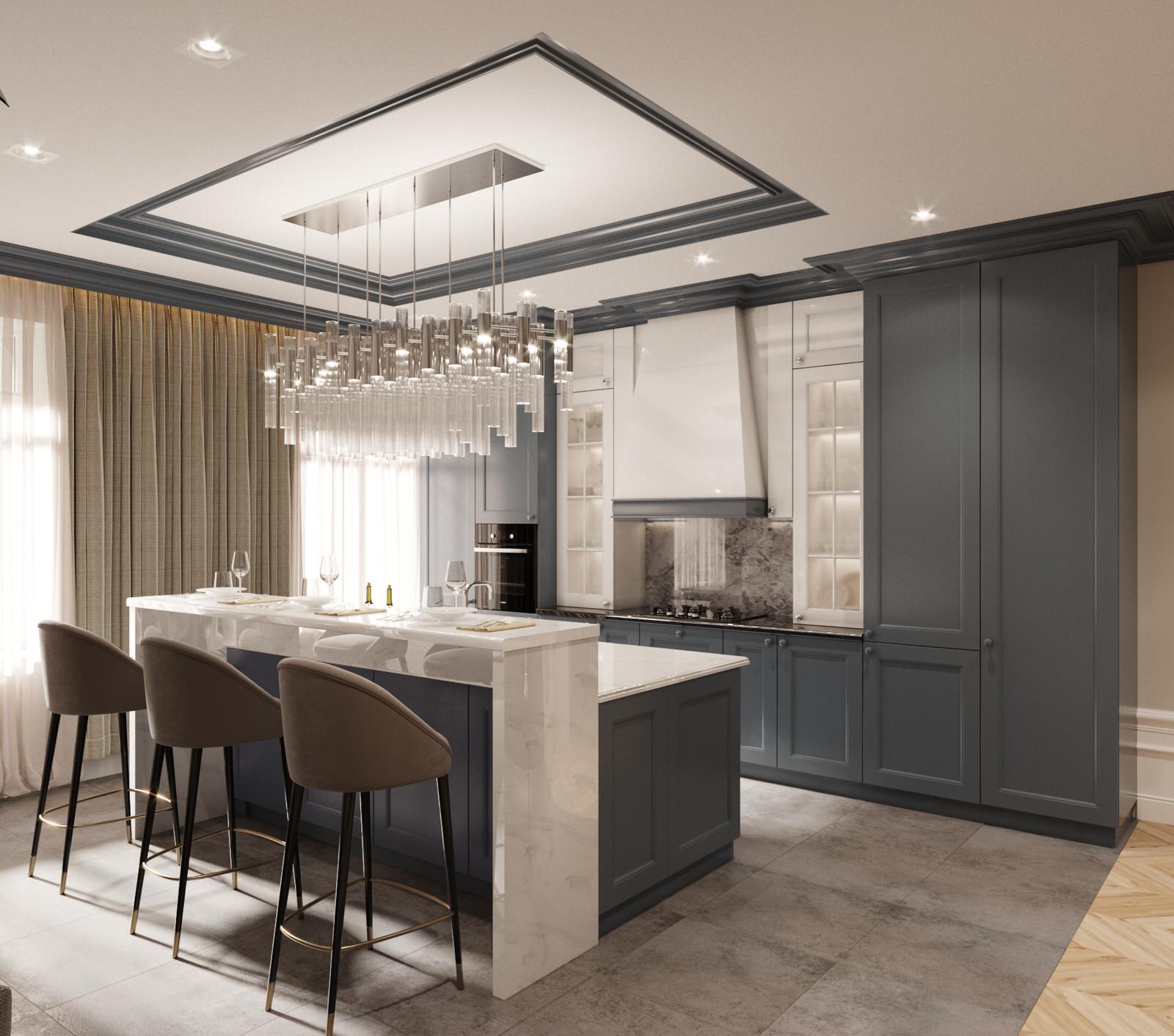 Роскошь и функциональность – секрет современной кухни-гостиной