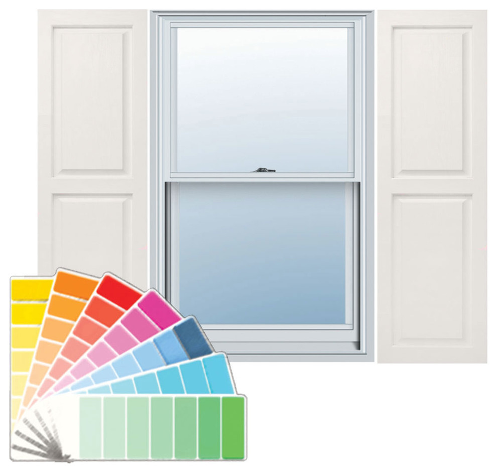 Builders Choice Vinyl Raised Panel Shutters w/ Shutter Spikes & Screws